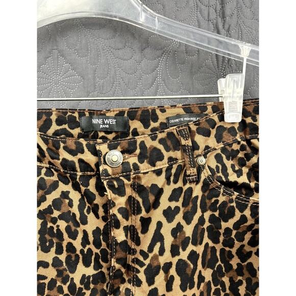 Nine West Jeans High Rise Cigarette Skinny Animal Print Denim Jeans SZ 10:NWT - Picture 6 of 8